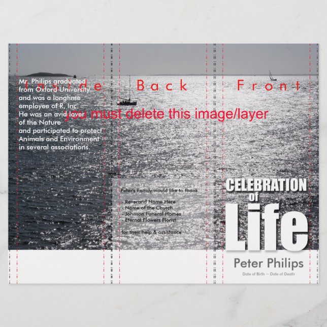 Tríptico de folleto de programa de servicio conmem (Anverso)