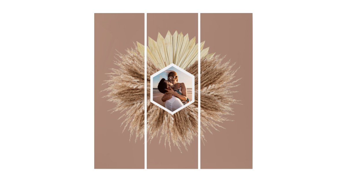 Tríptico Diseño de fotografías de colores neutros cálidos y Zazzle.es