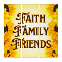 Faith Family Friends Floral Wall Art