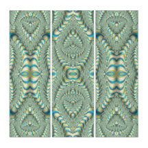 Fancy Art Nouveau Fractal Pattern Triptych