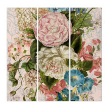 Flores rosas y azules