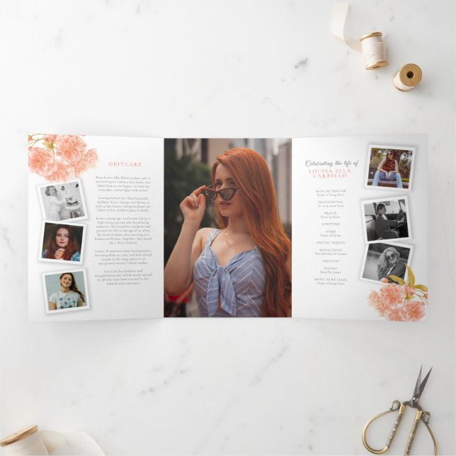 Tríptico Foto de melodía de melocotón del programa de servi (Interior)