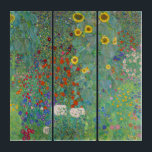 Tríptico Gustav Klimt - Jardín de campo con girasoles<br><div class="desc">Jardín de campo con girasoles / Jardín de granja con girasoles - Gustav Klimt en 1905-1906</div>