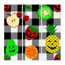 halloween jack o'lantern fruit gingham