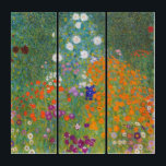 Tríptico Jardín de flores por Gustav Klimt<br><div class="desc">Hermosa pintura colorida de un jardín de flores de Gustav Klimt. Las asombrosas variaciones de colores y hermosas flores encajan en muchos tipos de productos maravillosos e ideas de regalo.</div>