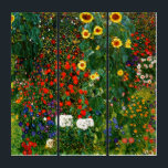 Tríptico Jardín de granja con girasoles por Gustav Klimt<br><div class="desc">Jardín de granja con girasoles,  pintura de arte fino de Gustav Klimt</div>