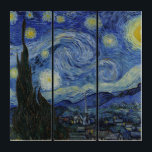 Tríptico Noche Van Gogh Starry<br><div class="desc">Noche estrellada de Vincent Van Gogh,  aceite sobre lienzo,  1889.</div>