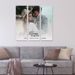 Tríptico Nuestro viaje comienza con los nombres recién casa<br><div class="desc">Nuestro viaje comienza con nombres recién casados Foto Boda Simplemente reemplace la foto de muestra con su propio favorito de orientación cuadrada y de alta resolución. Personalice fácilmente sus nombres y fecha de boda. Puede cambiar los colores de cualquiera de los textos si lo desea a través del personalizar, así...</div>