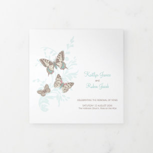 Tríptico programa cuadrado de renovación de bodas mariposas