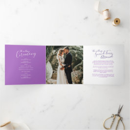 Tríptico programa de ceremonia de renovación del boda progr