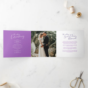 Tríptico programa de ceremonia de renovación del boda progr