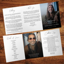 Programa de Funeral Trifold Elegante Moderno