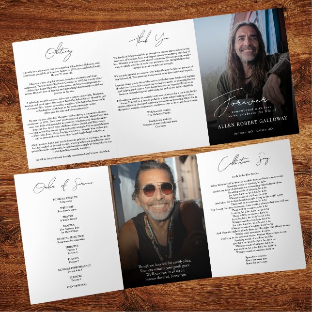 Tríptico Programa de Funeral Trifold Elegante Moderno (Subido por el creador)