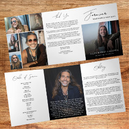 Tríptico Programa de Funeral Trifold Moderno y Elegante de 