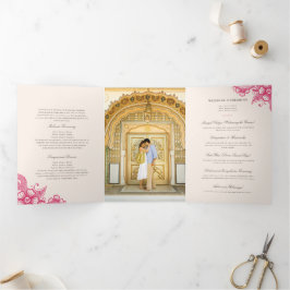 Tríptico Programa de matrimonio tradicional indio Mod Mehan