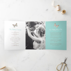 Tríptico programa de renovación de bodas mariposas acuática