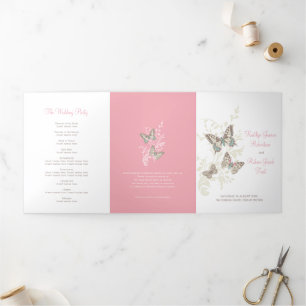 Tríptico programa de renovación de bodas mariposas de color