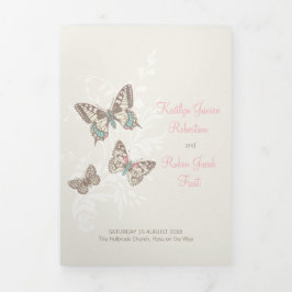 Tríptico programa de renovación de bodas mariposas marrones