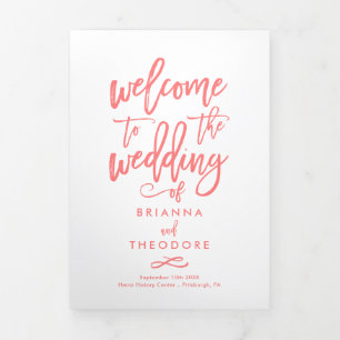 Tríptico Programa fotográfico de ceremonias de Boda a mano 