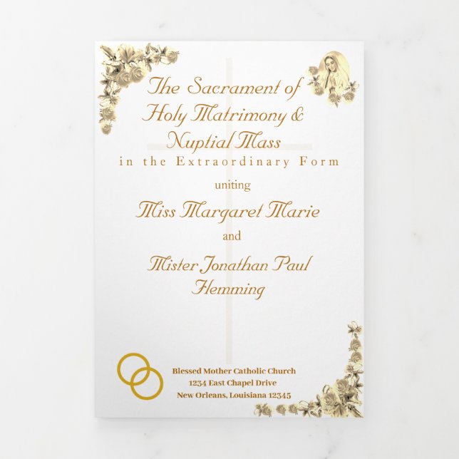 Tríptico Programa Tradicional de Matrimonio Masivo de Virgi (Foto de portada)