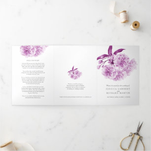 Tríptico Programa Tri-Fold de color de la flor del cerezo p
