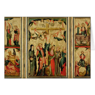 Tríptico que representa la crucifixión de Cristo