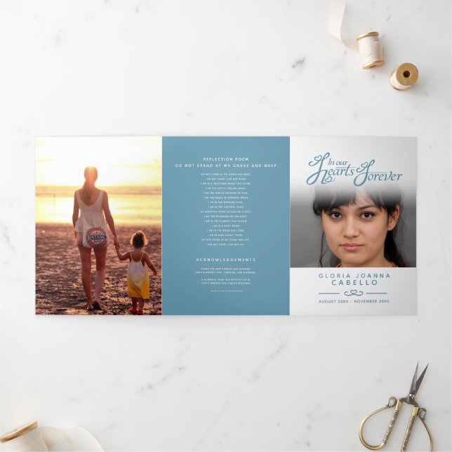 Tríptico Servicio de programa funerario en nuestros corazon (Exterior)