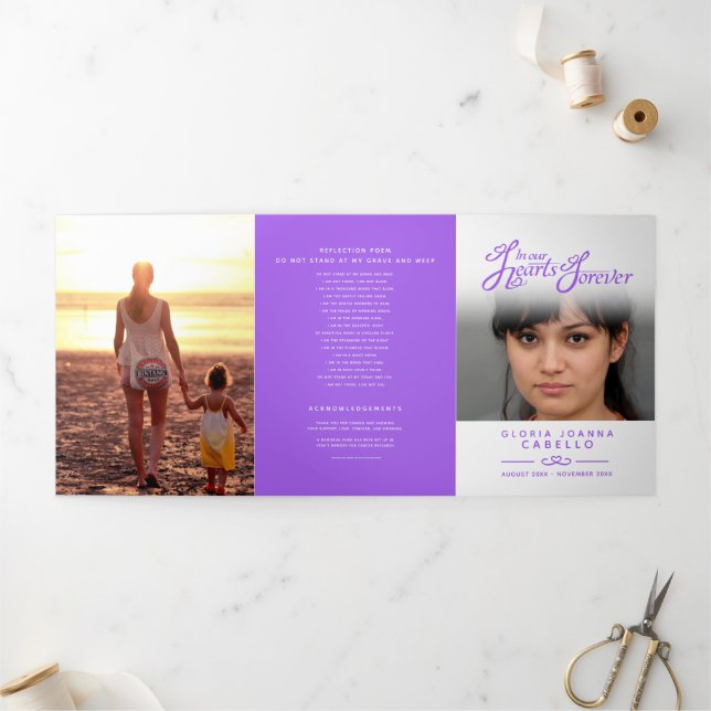 Tríptico Servicio de programa funerario en nuestros corazon (Exterior)