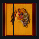 Tríptico Testigos oculares de retrato Art Deco de Zoe Mozer<br><div class="desc">Retrato de Ojos Art Deco por el pintor norteamericano Zoe Mozert [Alice Adelaide Moser] (1907 - 1993); Retratista, Pinup Artist y Modelo de Pun-up. Este es un atractivo retrato de arte deco busto de una hermosa rubia de principios de los años 30, iluminada con tonos dorados y hermosos tonos rojos...</div>