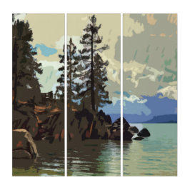 Tríptico Triptych del puerto de Lake Tahoe Sand
