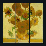 Tríptico Vincent van Gogh - Vase con quince girasoles<br><div class="desc">Vase con quince girasoles / Vase avec quinze tournesols - Vincent Van Gogh,  agosto de 1888 - Sunflowers 1888 versión para la boca (F454)</div>