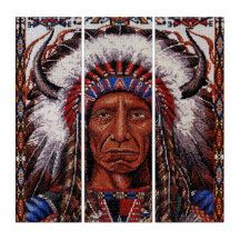 Triptych de arte nativo indio del suroeste de las 