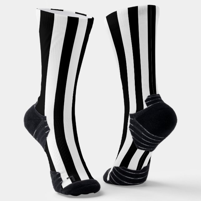 Tripulación Calcetines Balck & White Stripe (Angular)