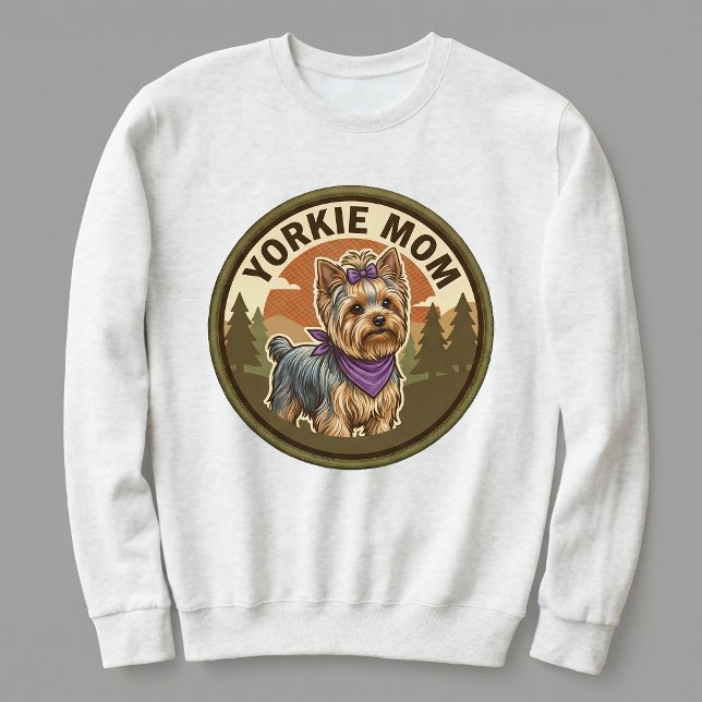Tripulacion de Mama Yorkie Sudadera con Cuello Red (Subido por el creador)