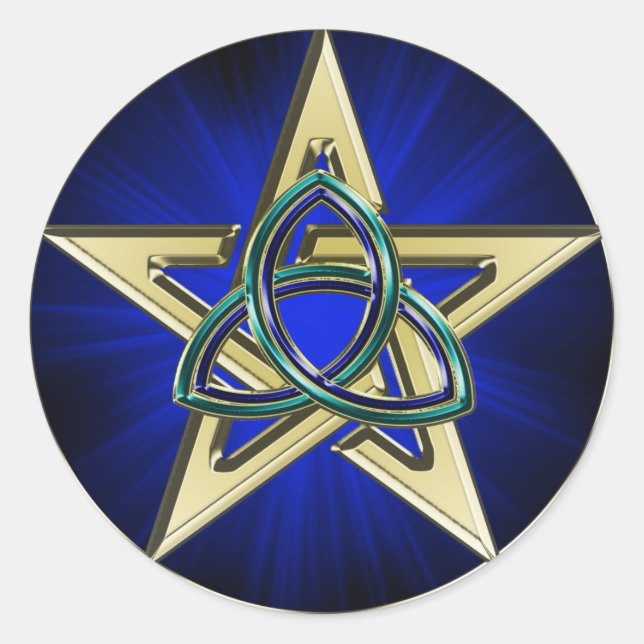 Triquetra Pentagram Pegatina (Anverso)