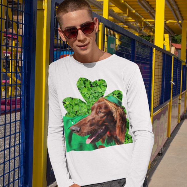 Triste camiseta con manga de leeve masculina de Se (Irish Setter St. Patrick's Men's Lg Sleeve T-Shirt)