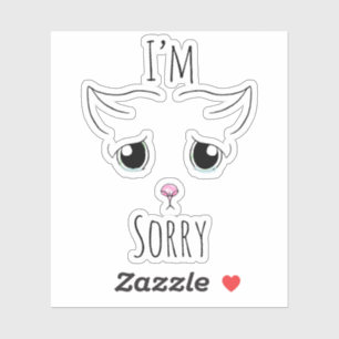 Triste cara de gato - Lo siento Pegatinas de vinil