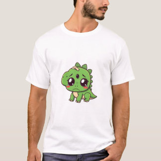 Triste dinosaurio con camiseta de barro