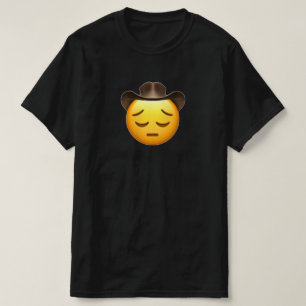 Triste Emoji de Vaquero Camiseta negra