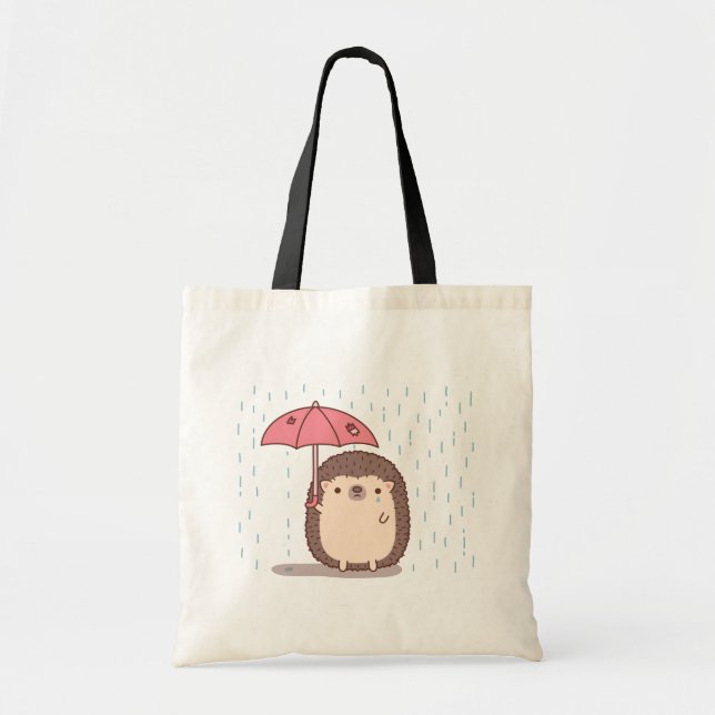 Triste Hedgehog con la bolsa de toques de paraguas (Frente)