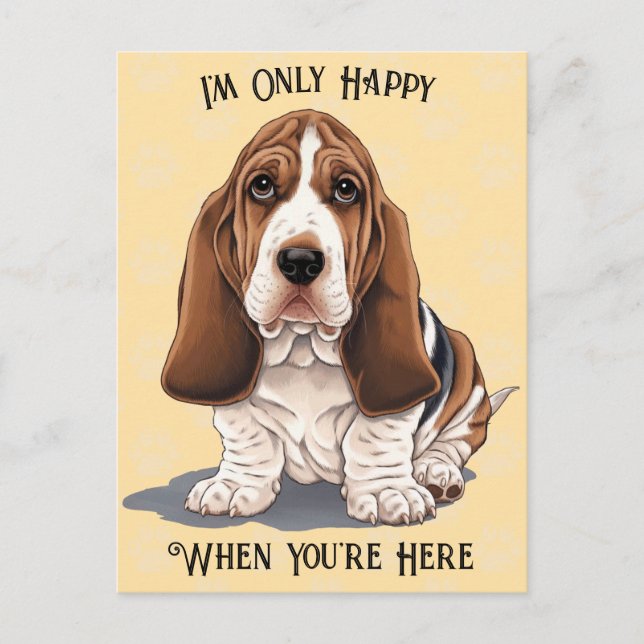 Triste Papúa Postal sólo feliz cuando estás aquí (Anverso)