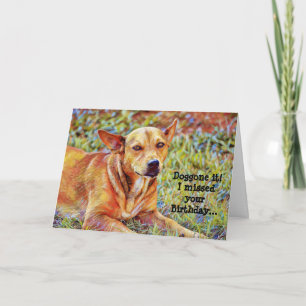 Triste Perro Belga Tarjeta de Cumpleaños Doggone I