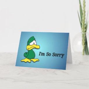 Triste Personalizado Duck - Lo siento, tarjeta