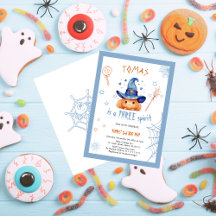 Triste y lindo Halloween 3er cumpleaños invitación