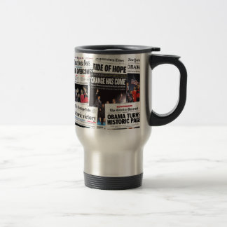 ¡Triunfos de Obama! Taza histórica del periódico