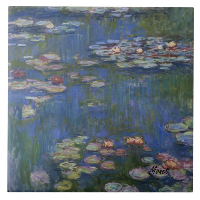 Trivet de la teja de los lirios de agua de MONET (Frente)