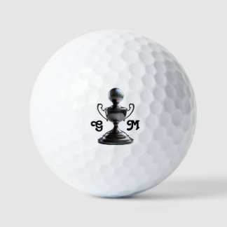 Trofeo de pelota de golf con monograma de iniciale
