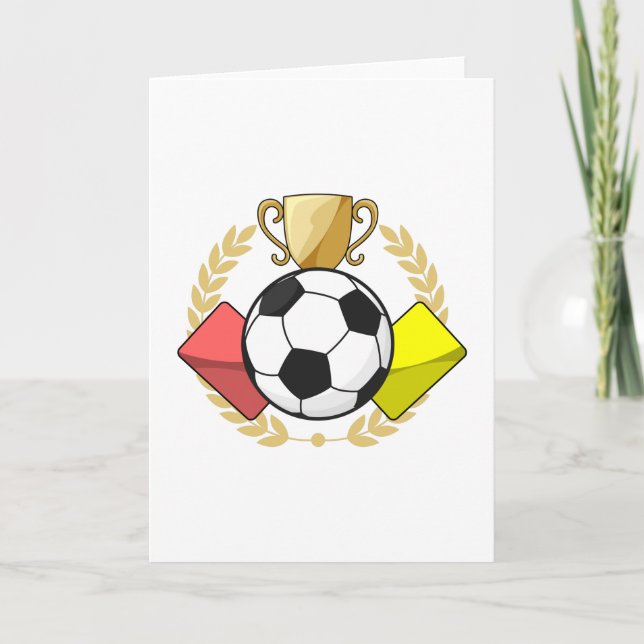 Trofeo de tarjeta roja y amarilla de fútbol (Anverso)