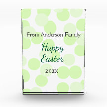 Feliz Pascua lunares grises verdes apellido de fam