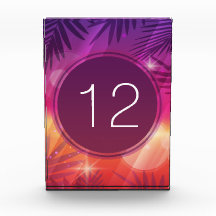 Fiesta de playa de verano número de tabla Boda acr